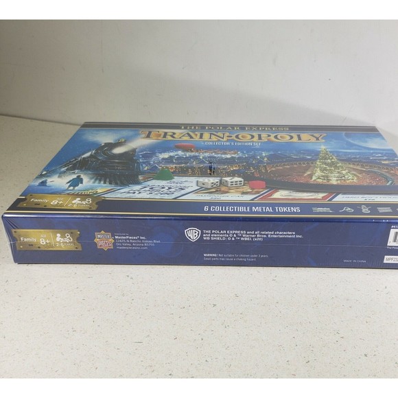 Master Pieces -The Polar Express Train-Opoly Board Game Monopoly Style Christmas - Picture 4 of 11